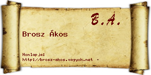 Brosz Ákos névjegykártya