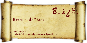 Brosz Ákos névjegykártya